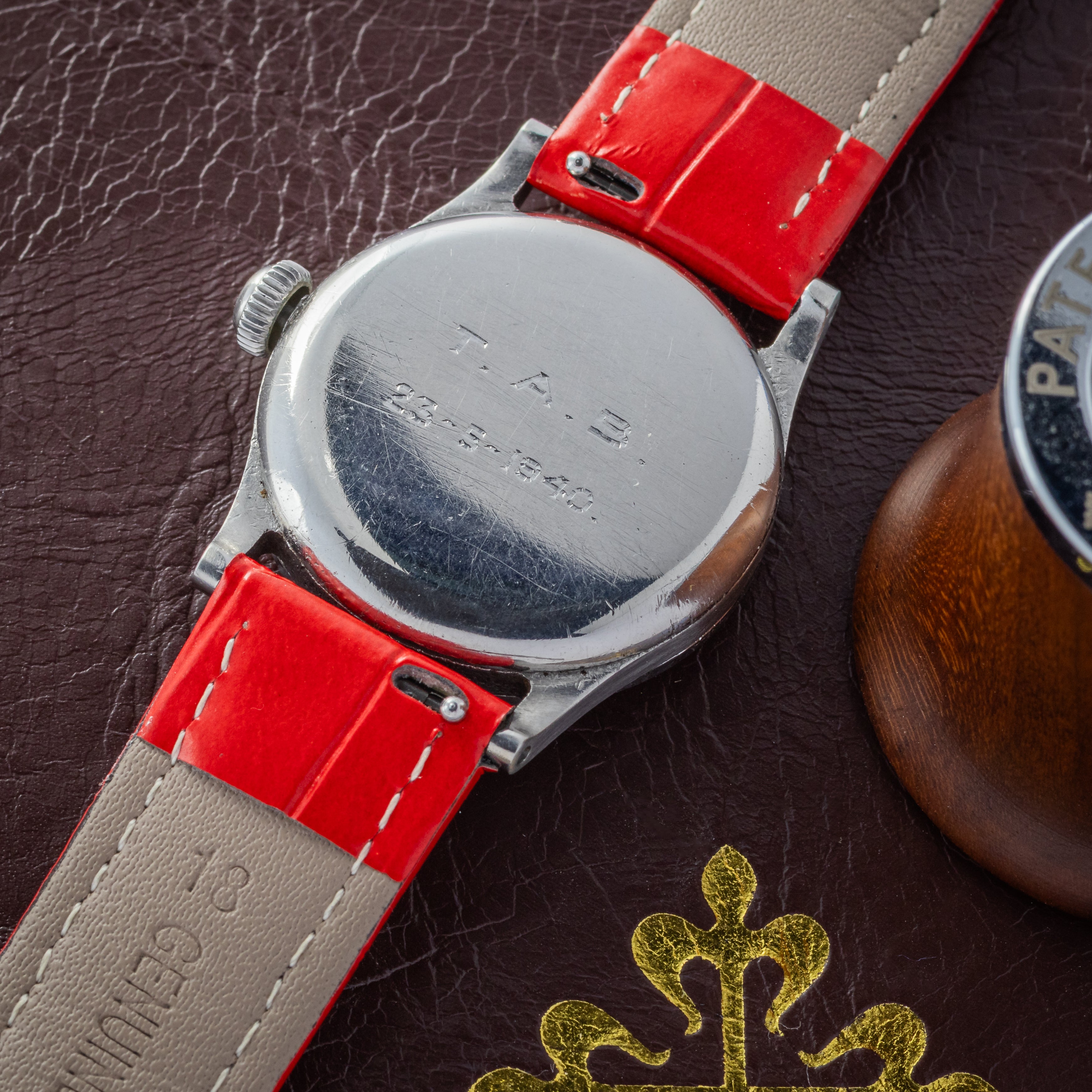 Patek - 96A - 1932-1935 <br>Long Signature - Steel <br>Very Early Example