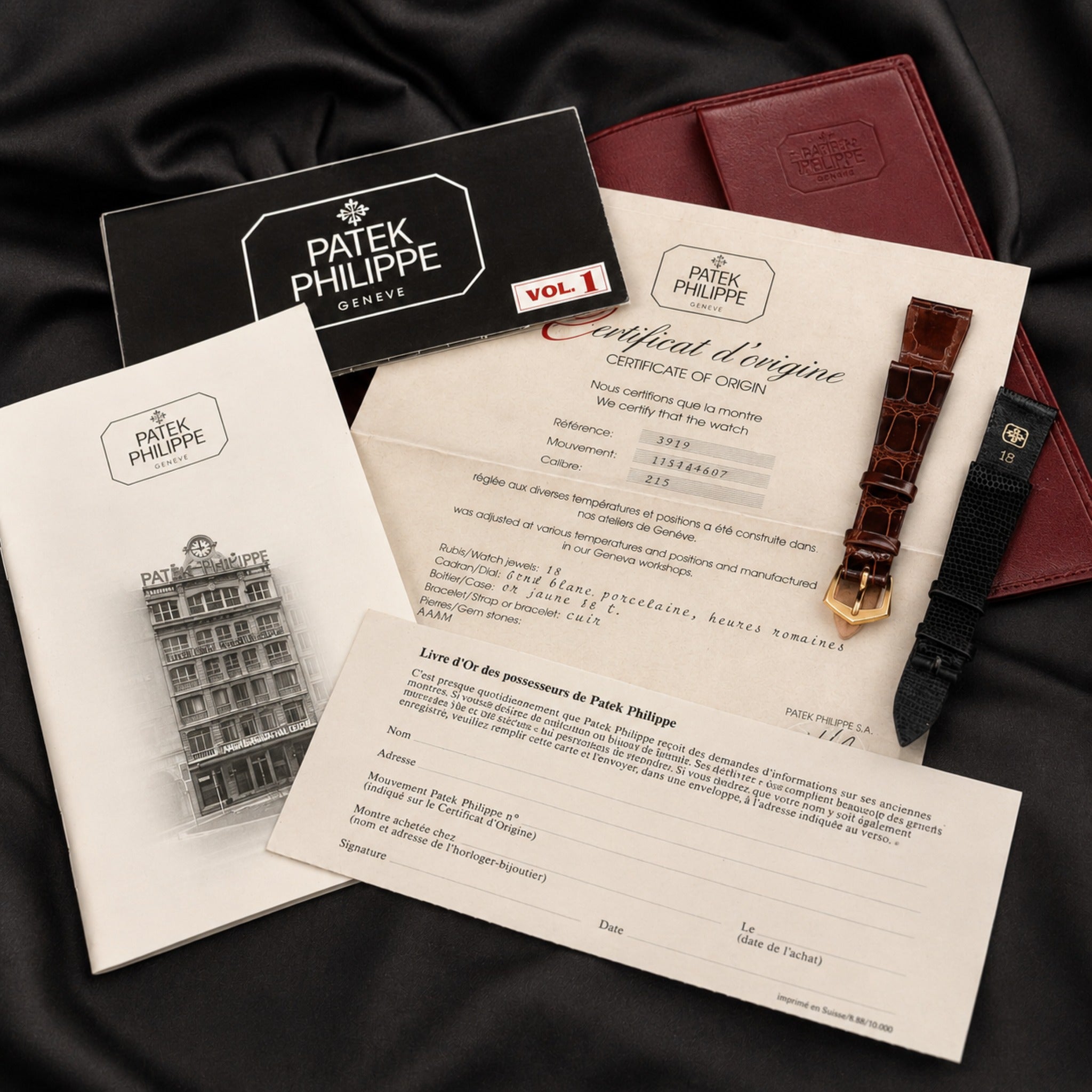 Patek Philippe Ref. 3919J "Clous de Paris" Calatrava, 1999 Full Set