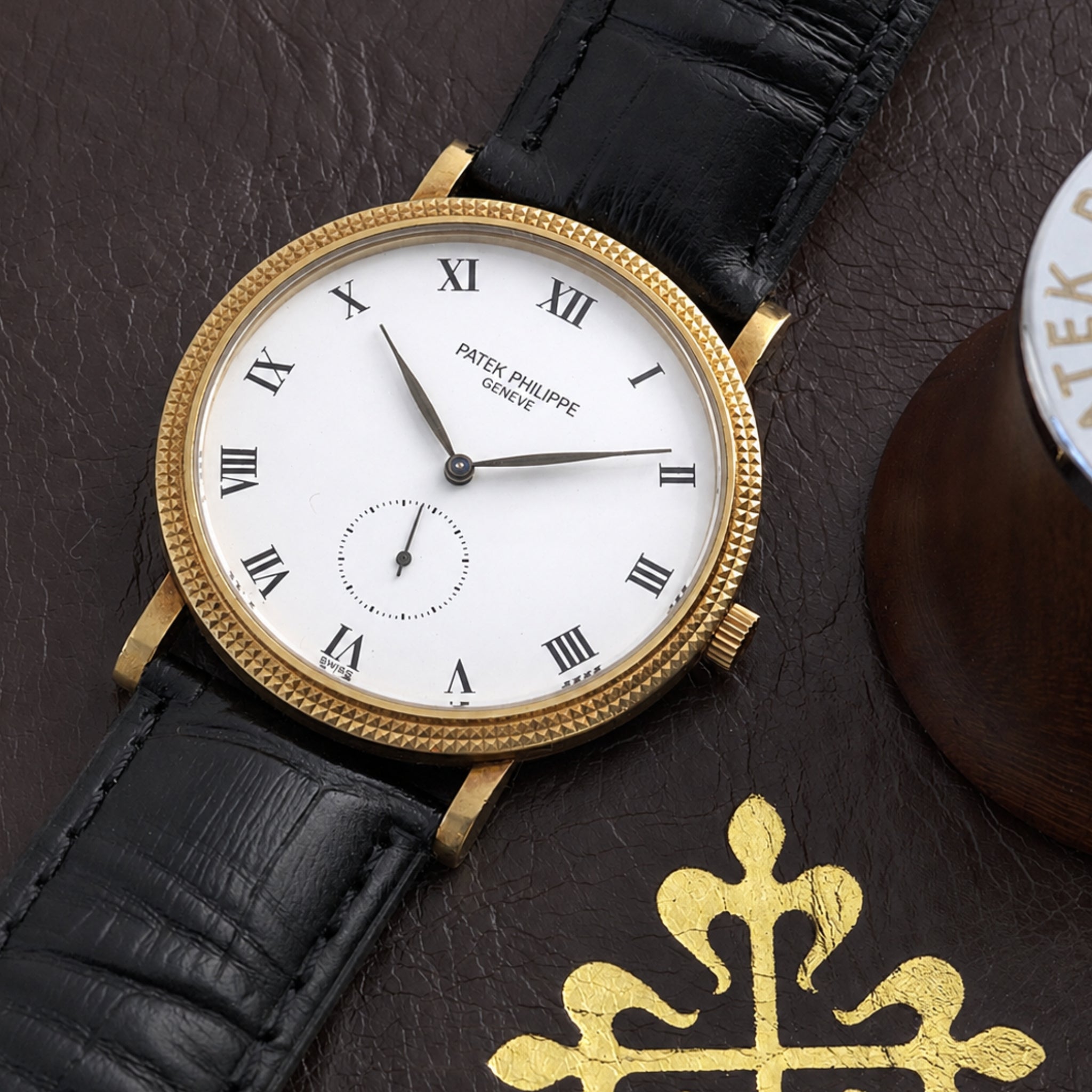 Patek Philippe Ref. 3919J "Clous de Paris" Calatrava, 1999 Full Set
